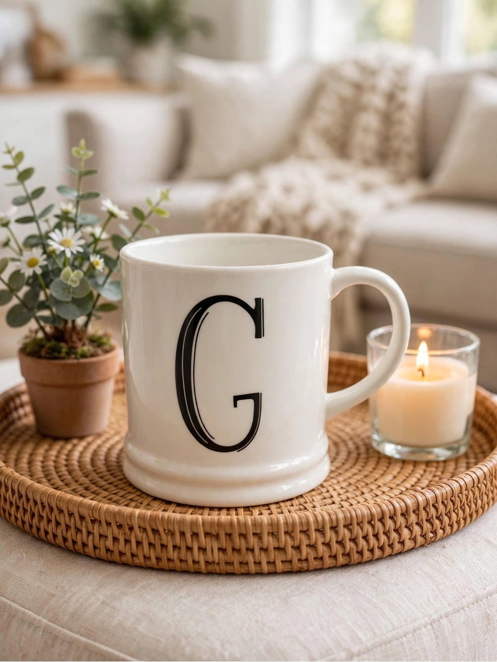 Clay Art Monogram “G” Mug